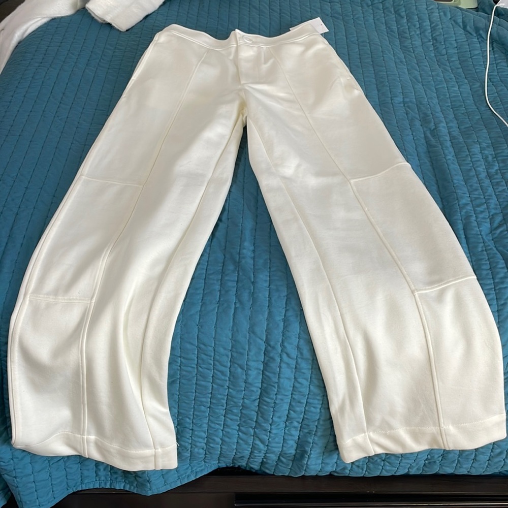 Forever 21 Scuba Knot Pants Cream